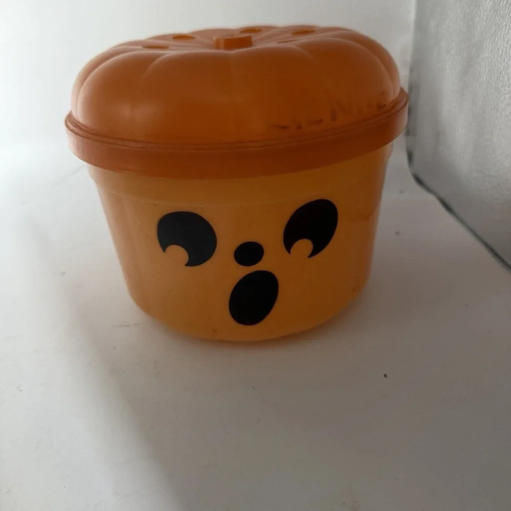 1986 MCDONALD'S Plastic Halloween Trick or Treat Bucket‎ w/Lid Pumpkin McBoo Vtg